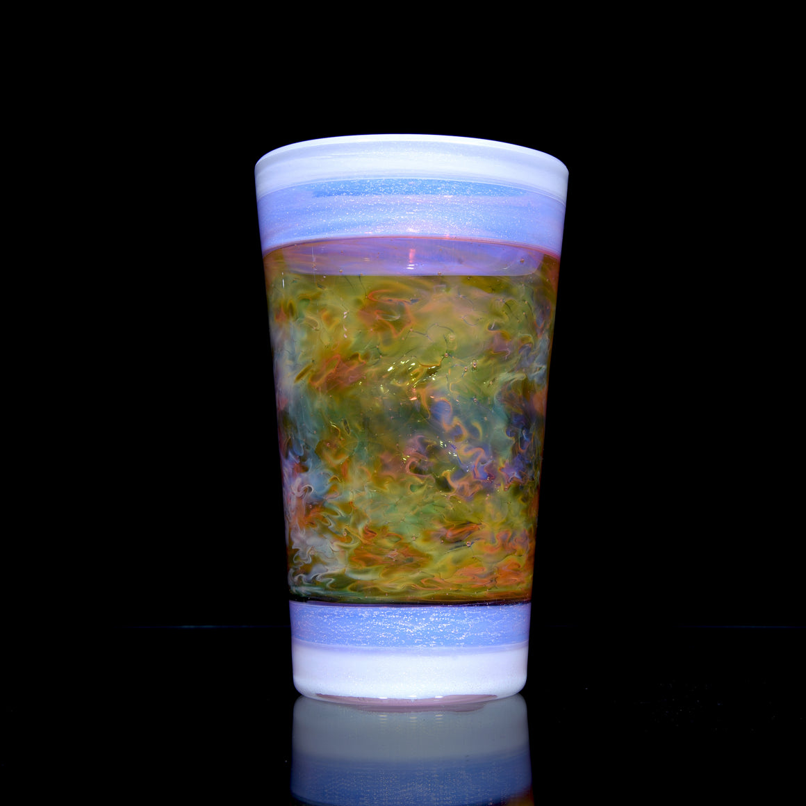 XL Dichroic Pint Glass - Pink Slyme/Star White/Fume