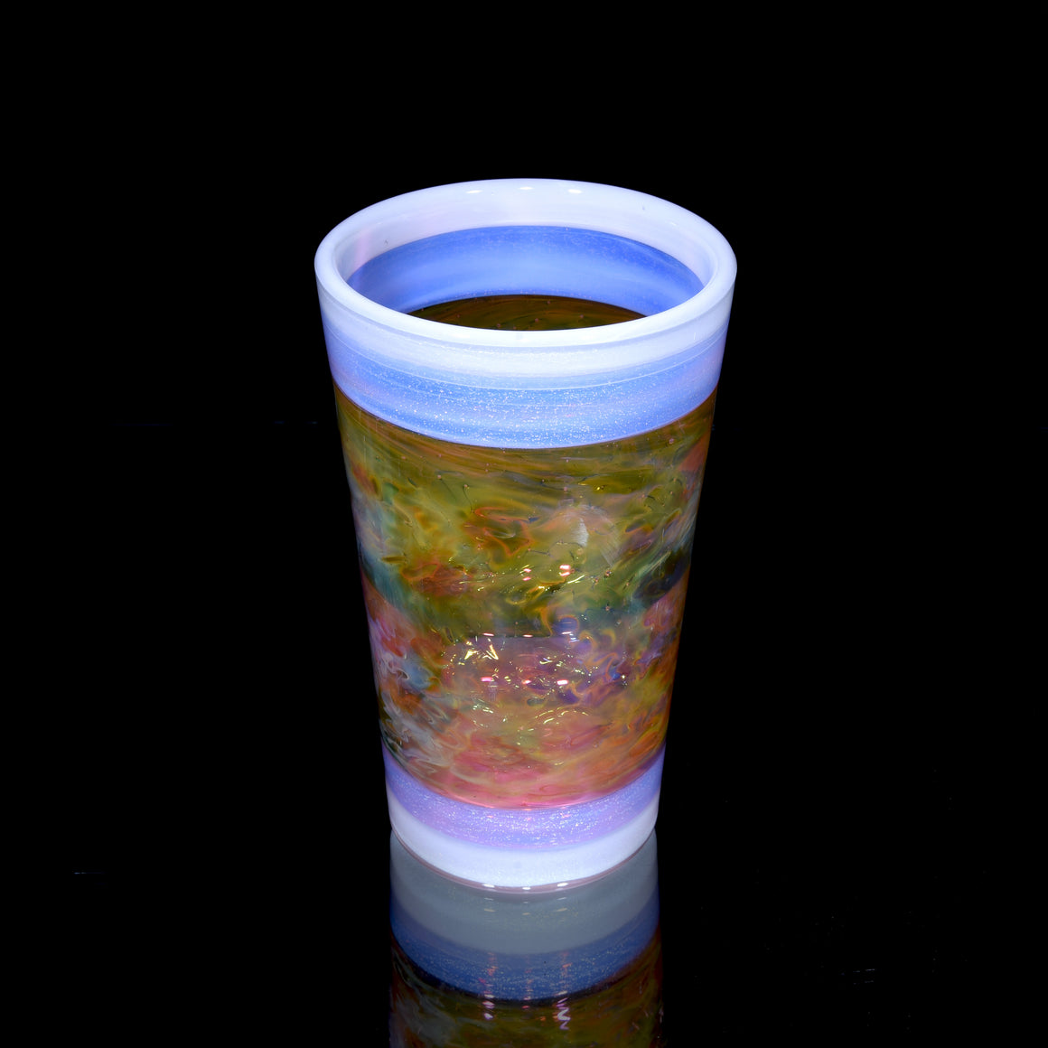 XL Dichroic Pint Glass - Pink Slyme/Star White/Fume