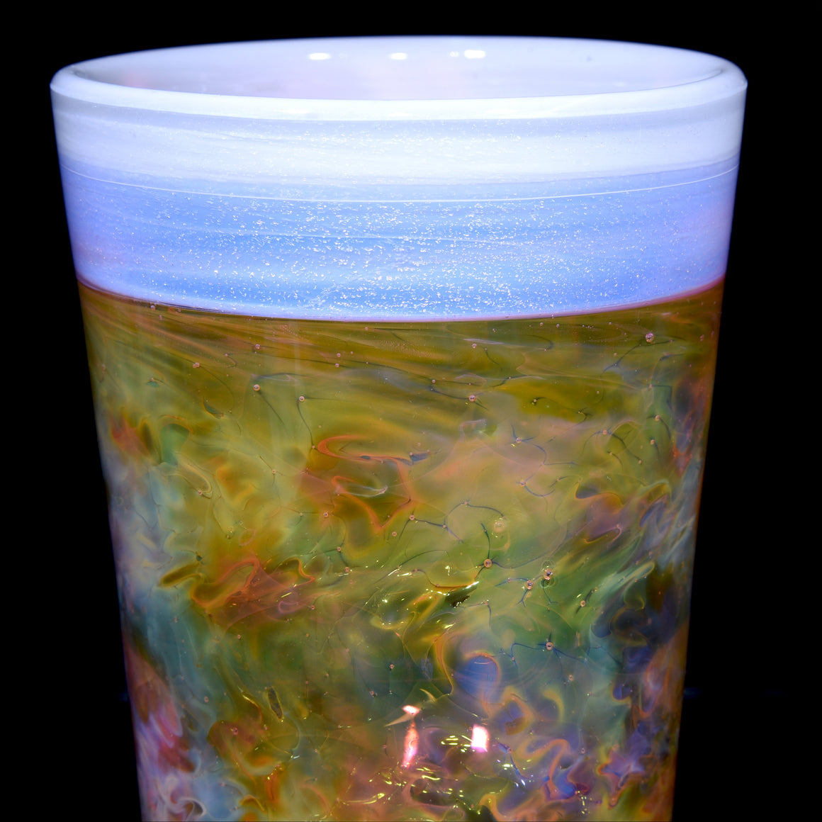 XL Dichroic Pint Glass - Pink Slyme/Star White/Fume