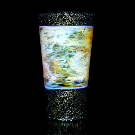 XL Dichroic Pint Glass - Green over Black/Pink Slyme/Fume