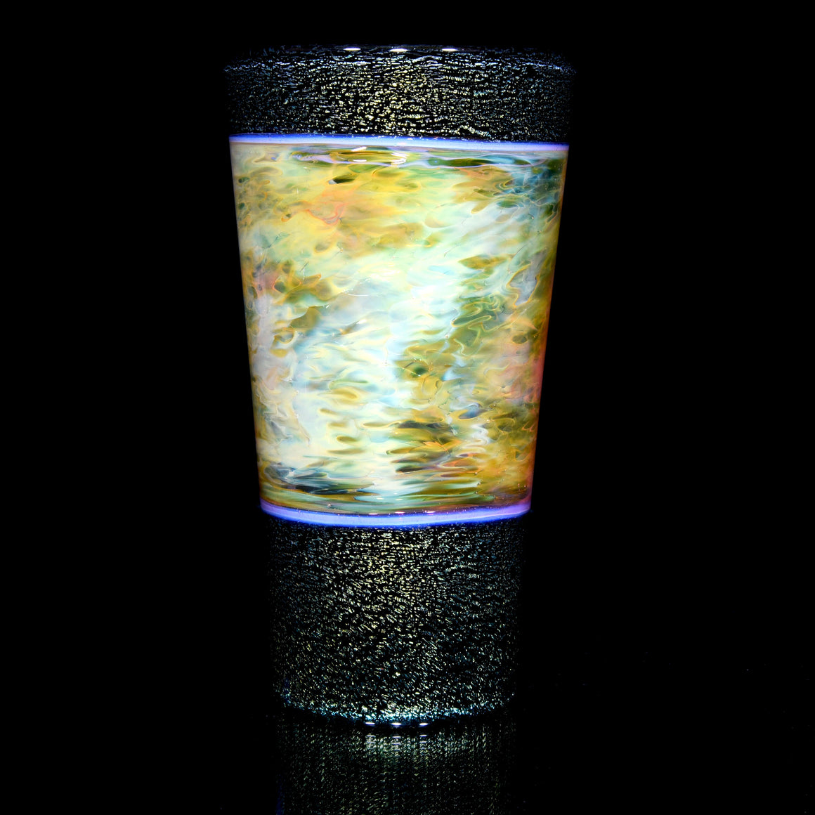 XL Dichroic Pint Glass - Green over Black/Pink Slyme/Fume