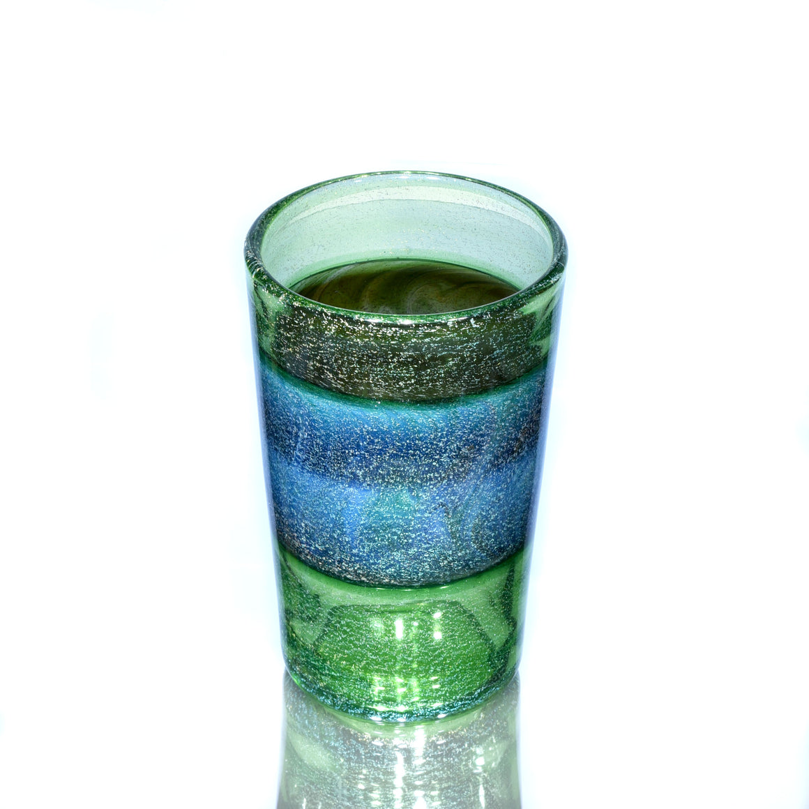 Dichroic Experimental Green Pint Glass