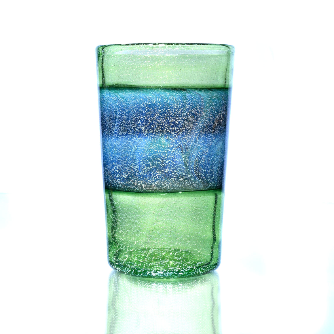 Dichroic Experimental Green Pint Glass