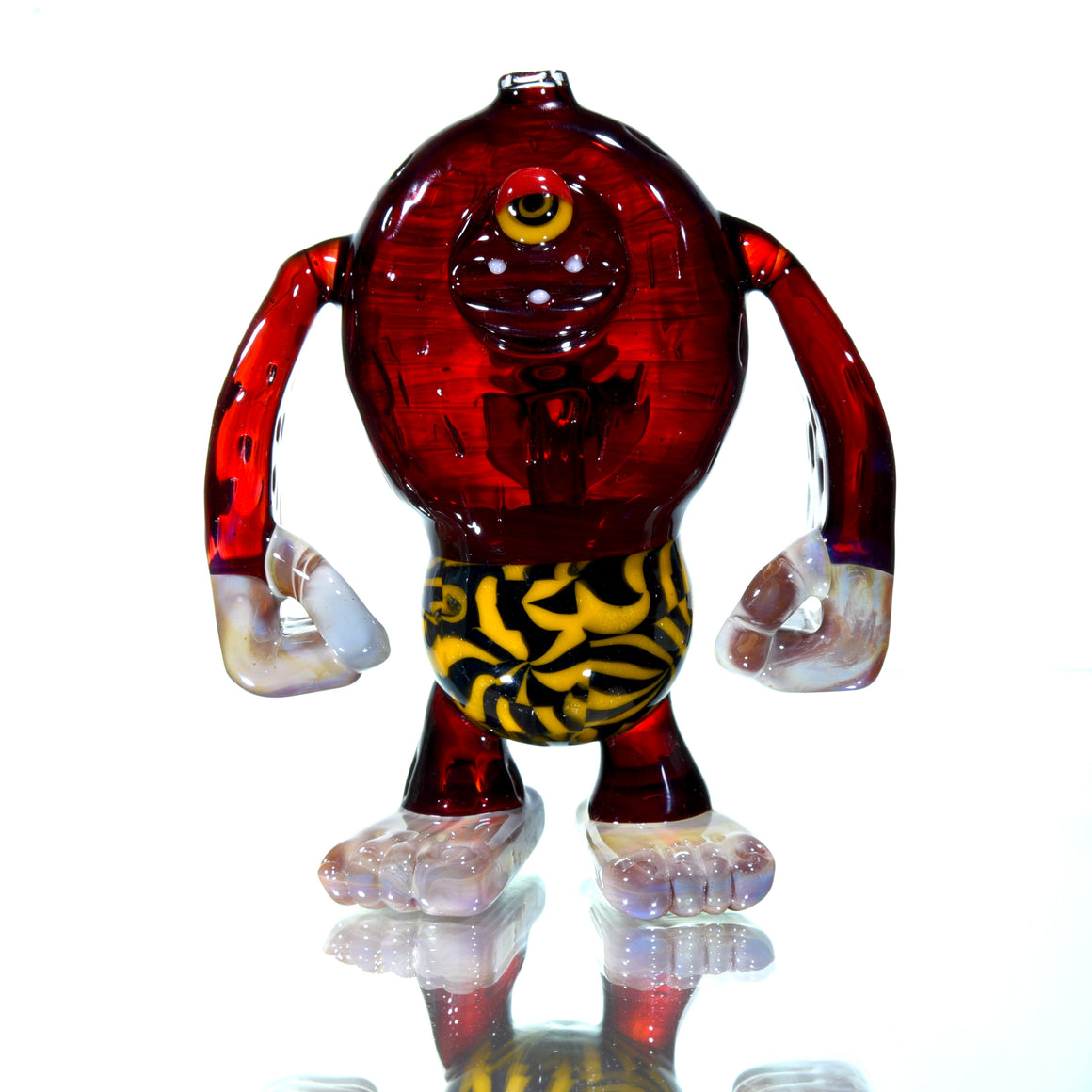 "Aka-Oni" Fully-worked Red Cyclops Yeti with Matching Cap - 10mm Female