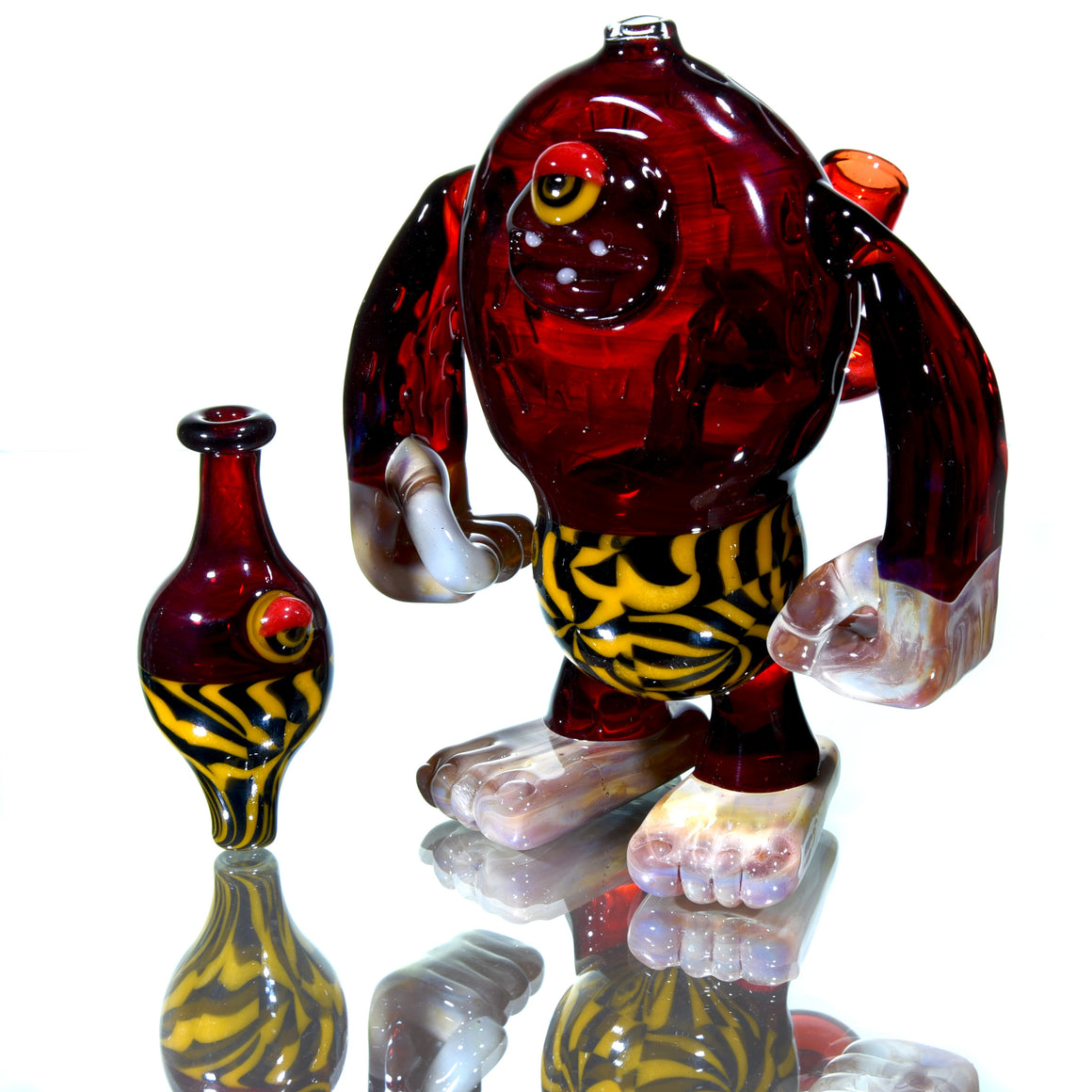 "Aka-Oni" Fully-worked Red Cyclops Yeti with Matching Cap - 10mm Female