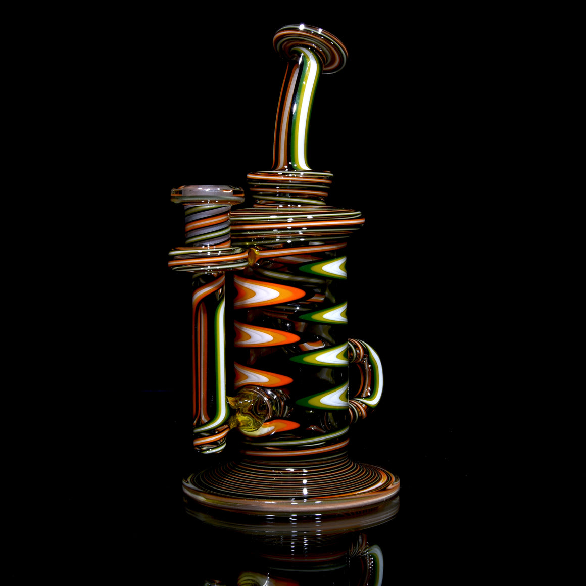 Fully-Lineworked Klein Recycler - Chronic Dreamsicle - 14mm Female