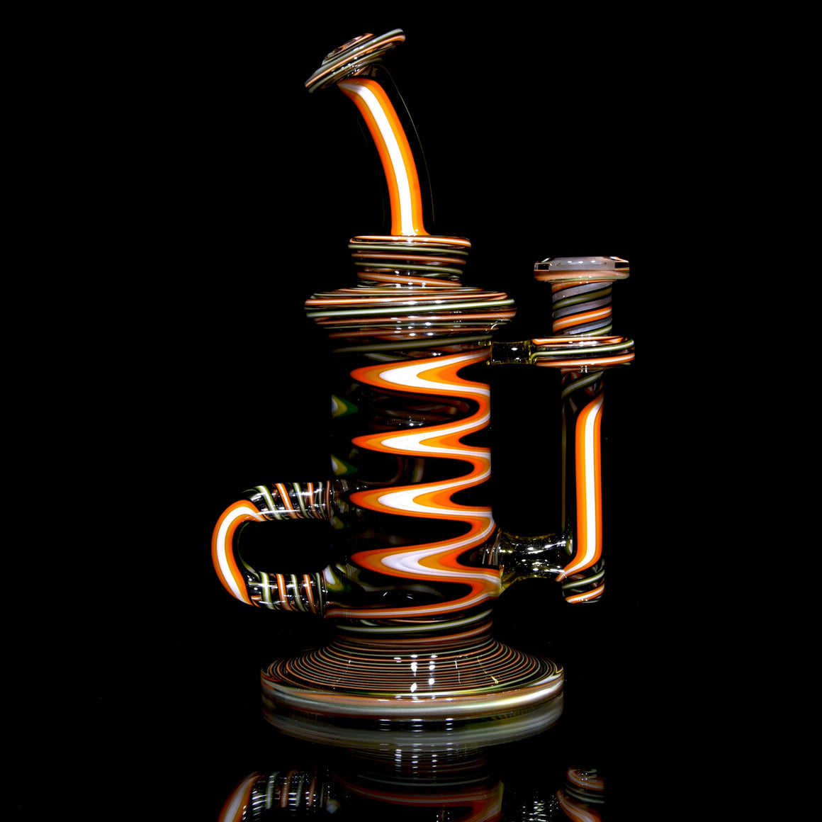 Fully-Lineworked Klein Recycler - Chronic Dreamsicle - 14mm Female