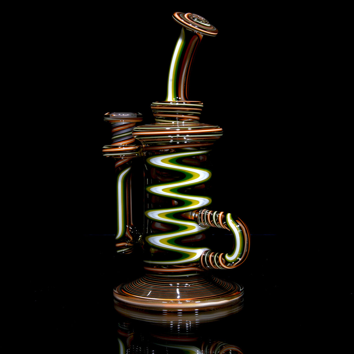 Fully-Lineworked Klein Recycler - Chronic Dreamsicle - 14mm Female