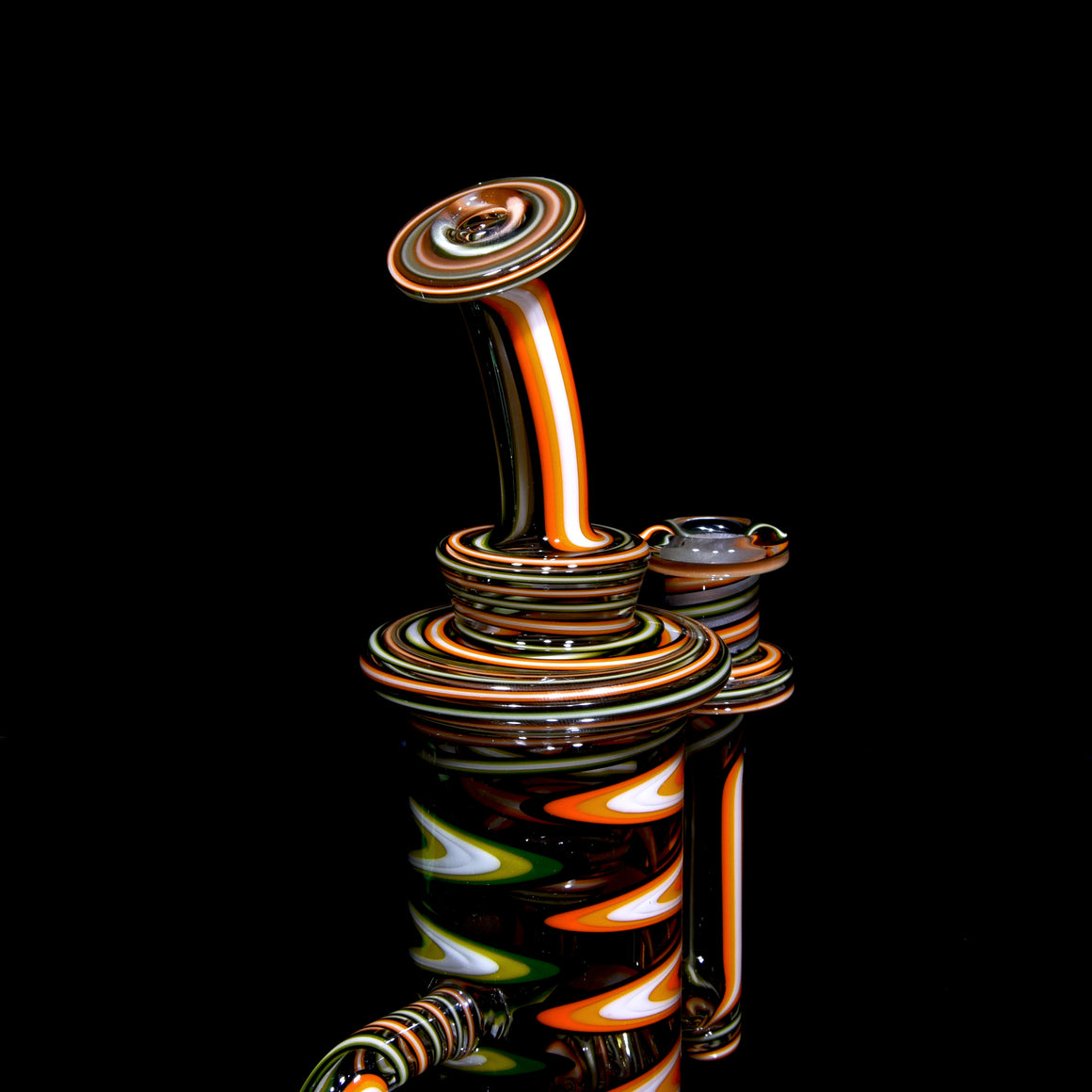 Fully-Lineworked Klein Recycler - Chronic Dreamsicle - 14mm Female