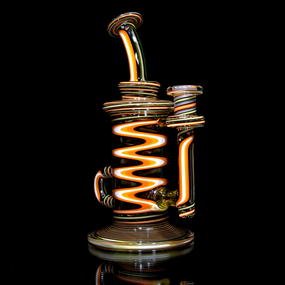 Fully-Lineworked Klein Recycler - Chronic Dreamsicle - 14mm Female