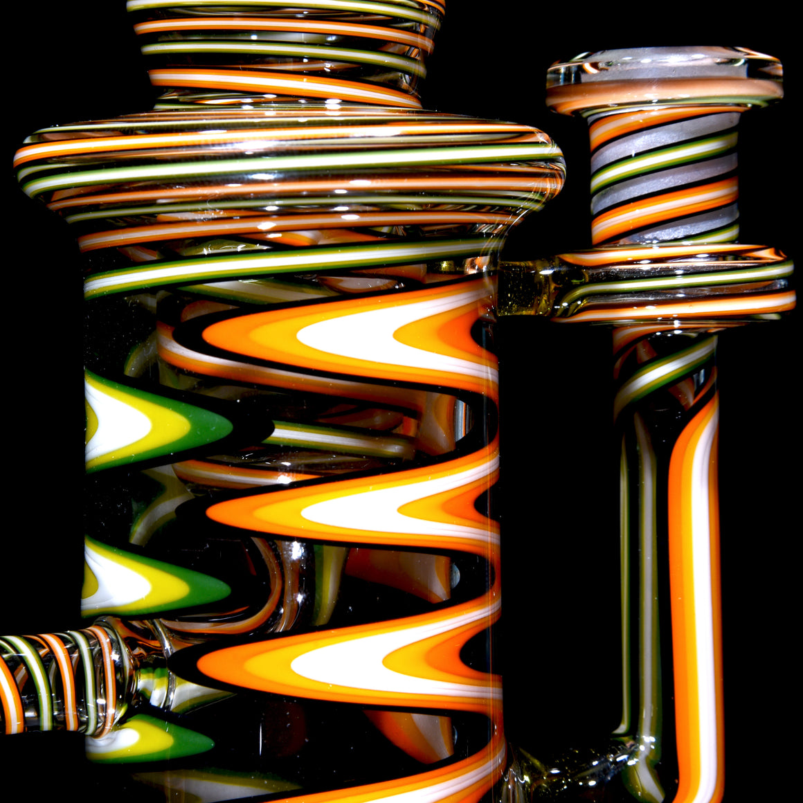 Fully-Lineworked Klein Recycler - Chronic Dreamsicle - 14mm Female