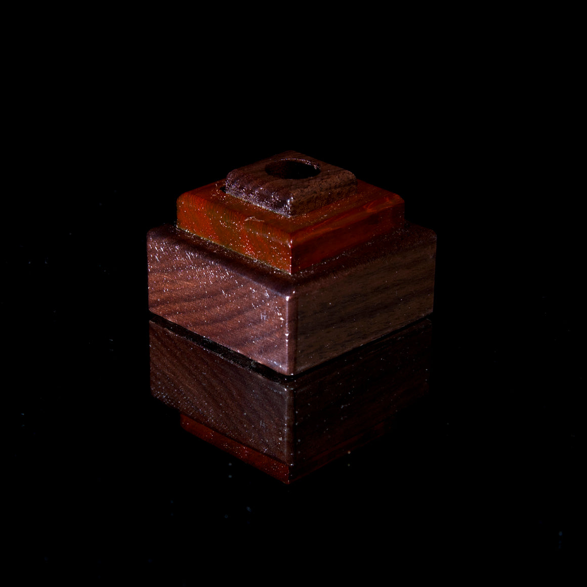 Wooden Single Marble Stands w/ Built-in LED Light