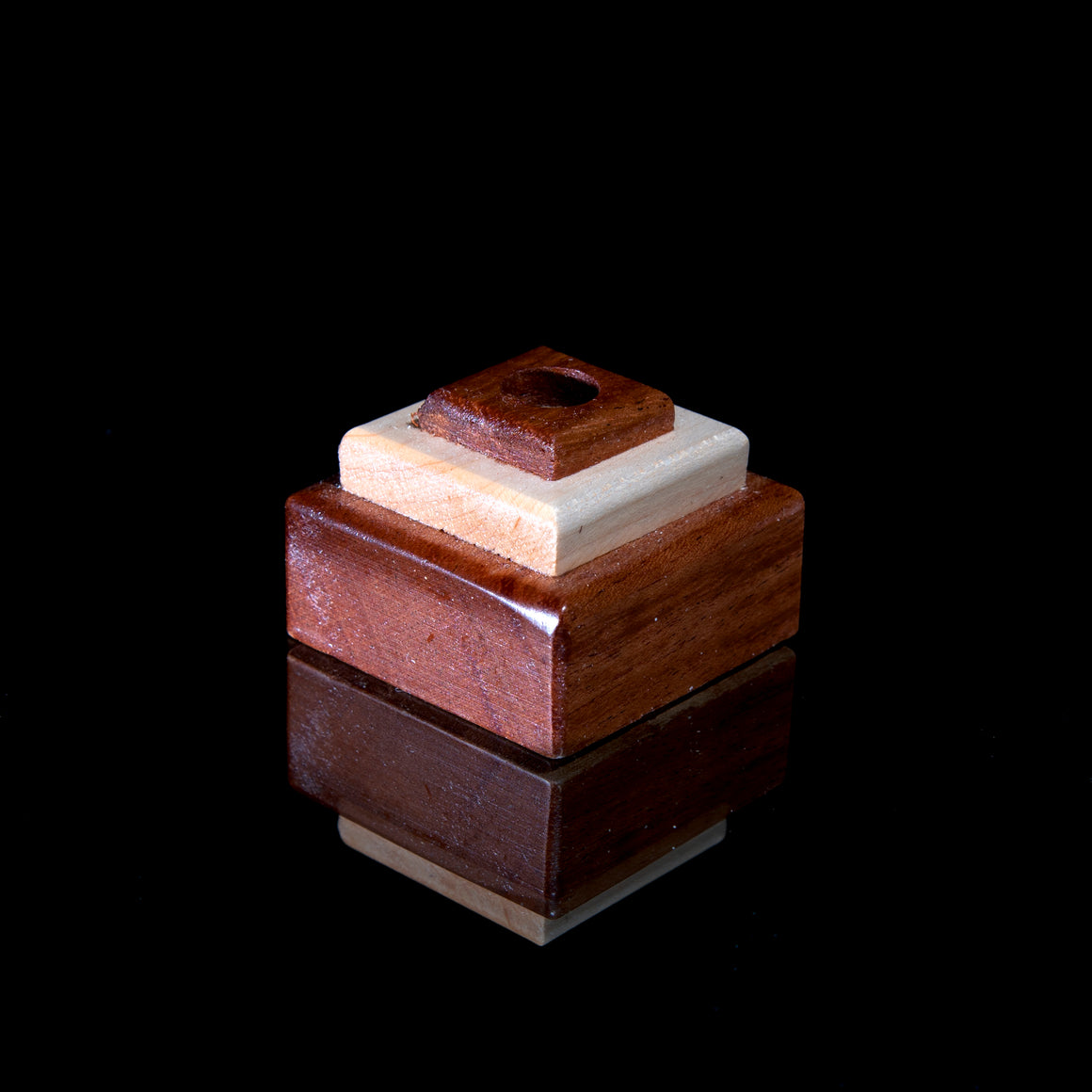 Wooden Single Marble Stands w/ Built-in LED Light