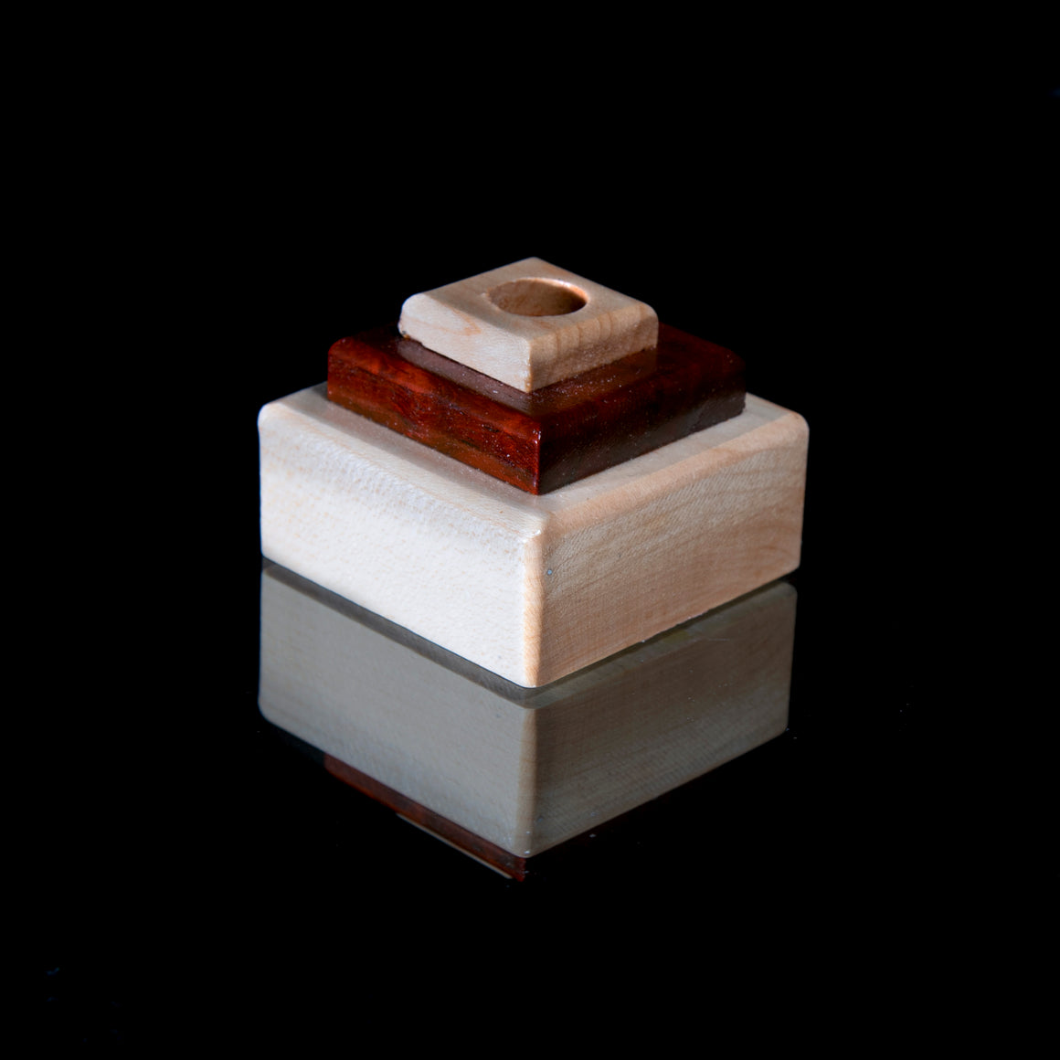 Wooden Single Marble Stands w/ Built-in LED Light