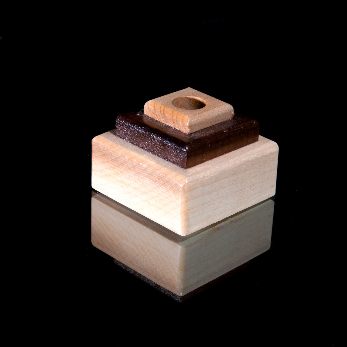 Wooden Single Marble Stands w/ Built-in LED Light