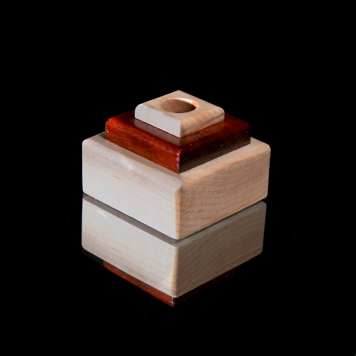 Wooden Single Marble Stands w/ Built-in LED Light