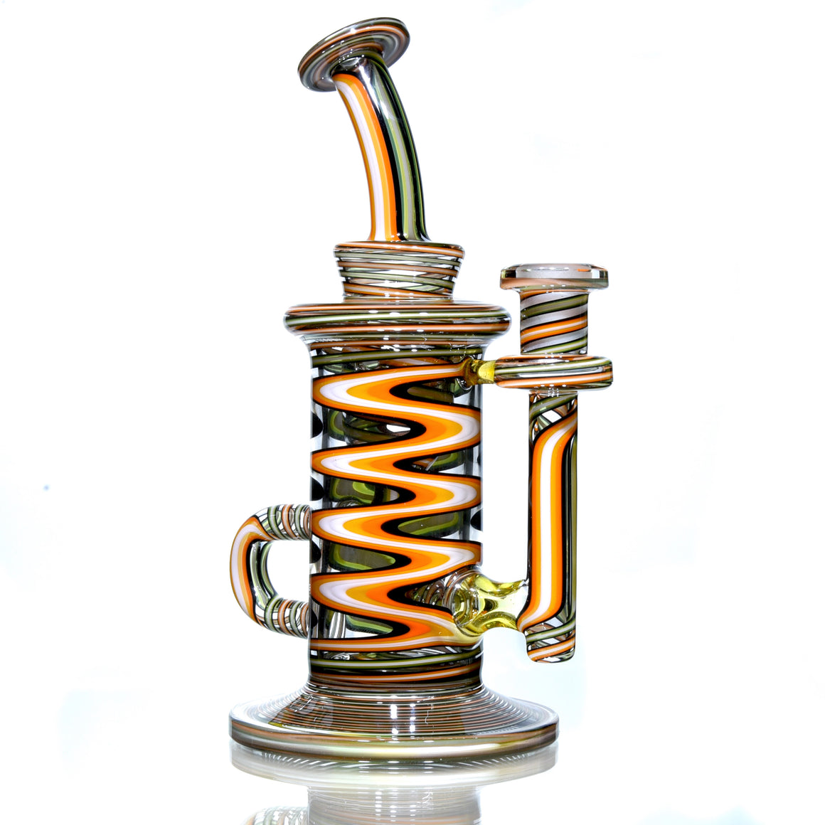 Fully-Lineworked Klein Recycler - Chronic Dreamsicle - 14mm Female