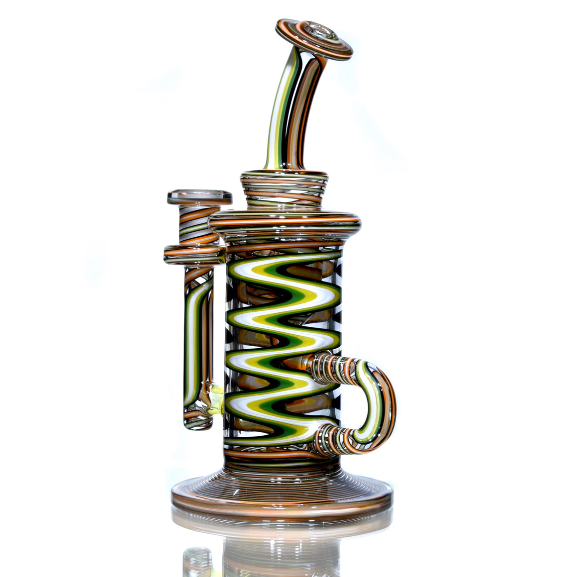Fully-Lineworked Klein Recycler - Chronic Dreamsicle - 14mm Female