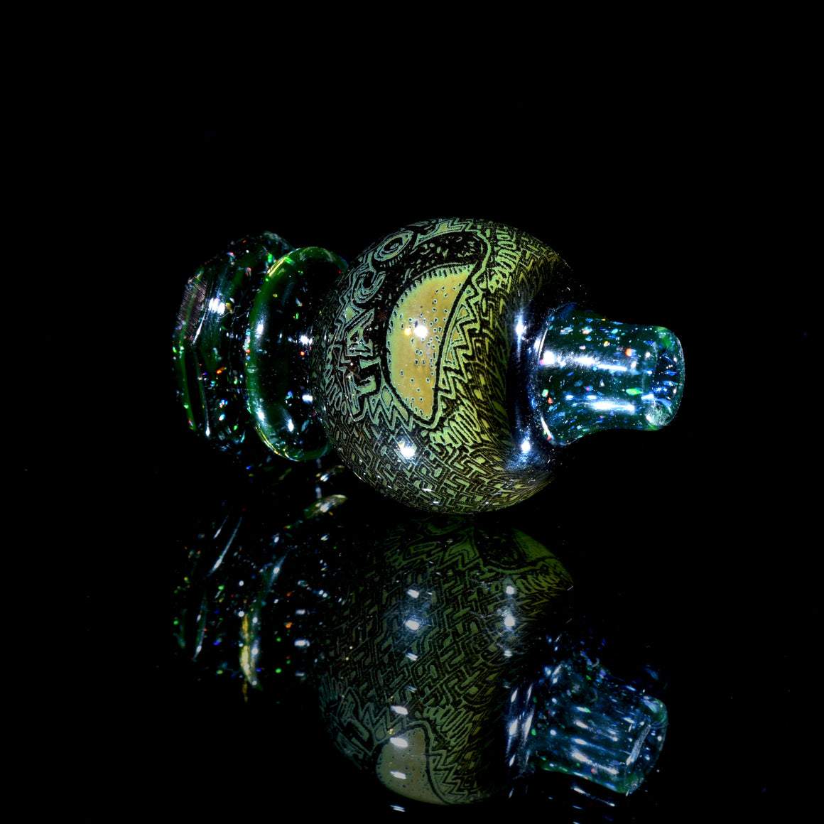 Faceted UV Reactive Crushed Opal Bubble Cap - Heady Taco