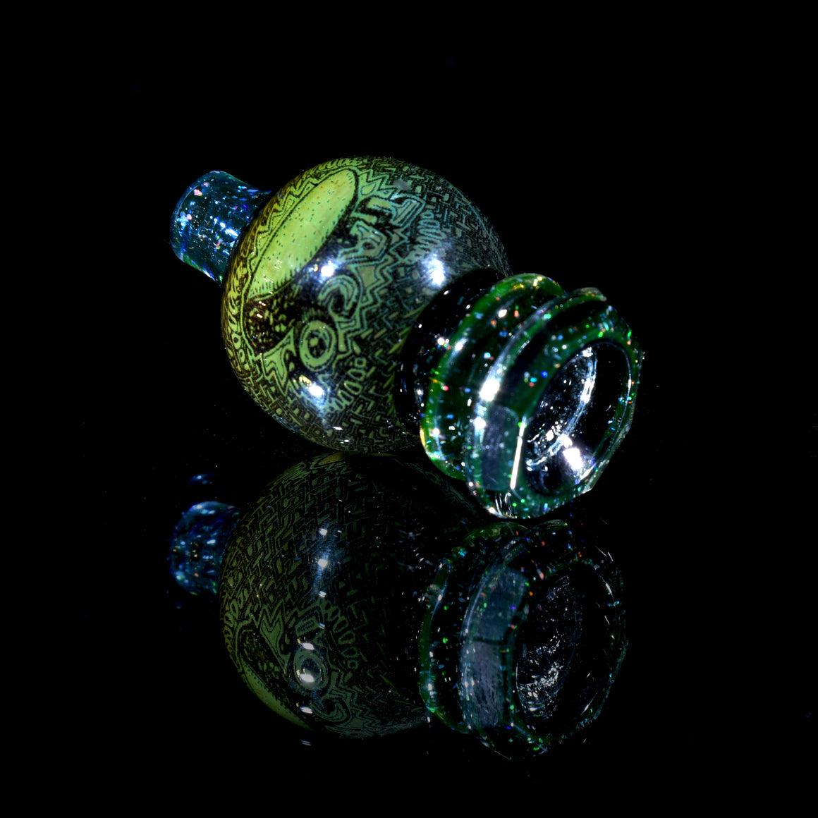 Faceted UV Reactive Crushed Opal Bubble Cap - Heady Taco