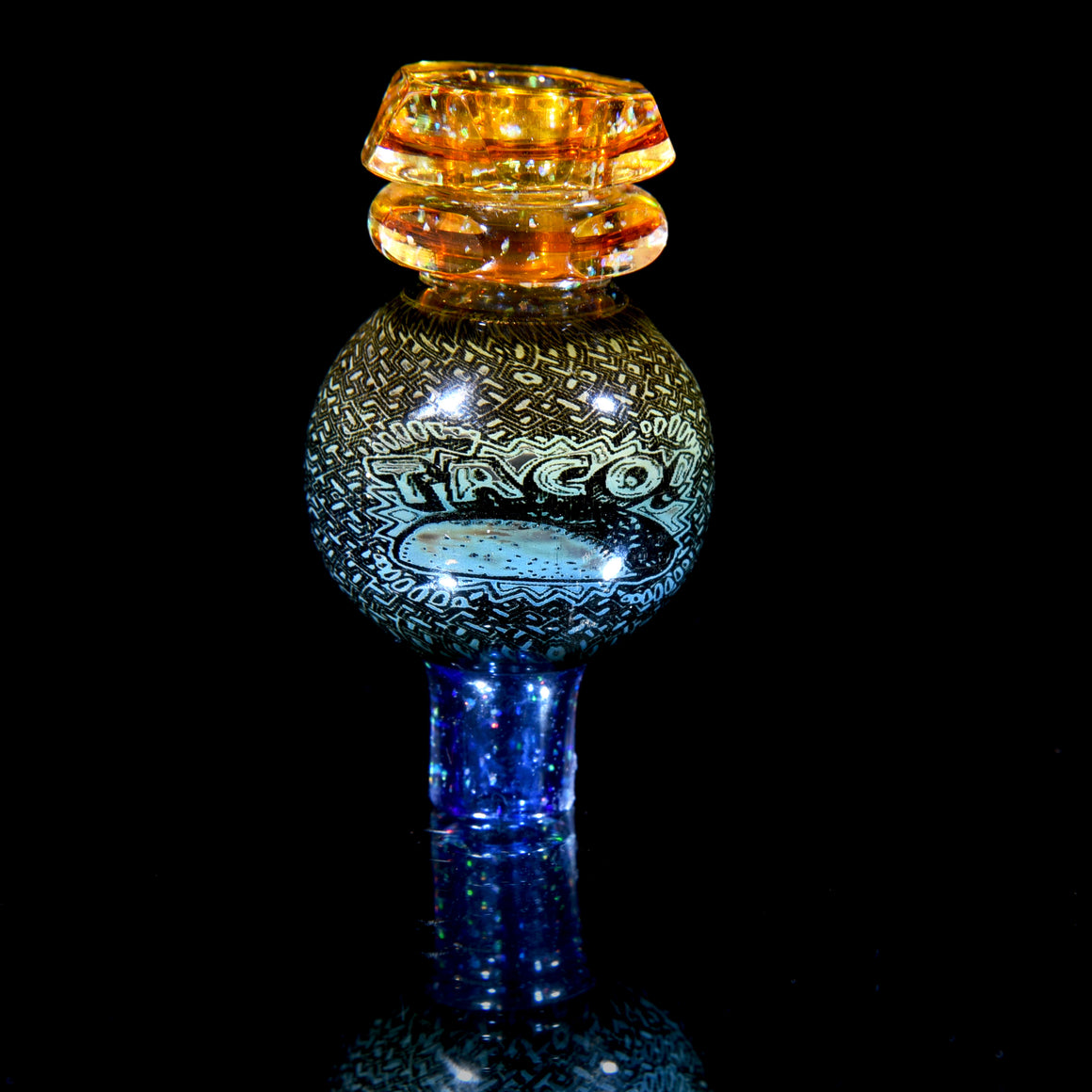 Faceted UV Reactive Crushed Opal Bubble Cap - Heady Taco