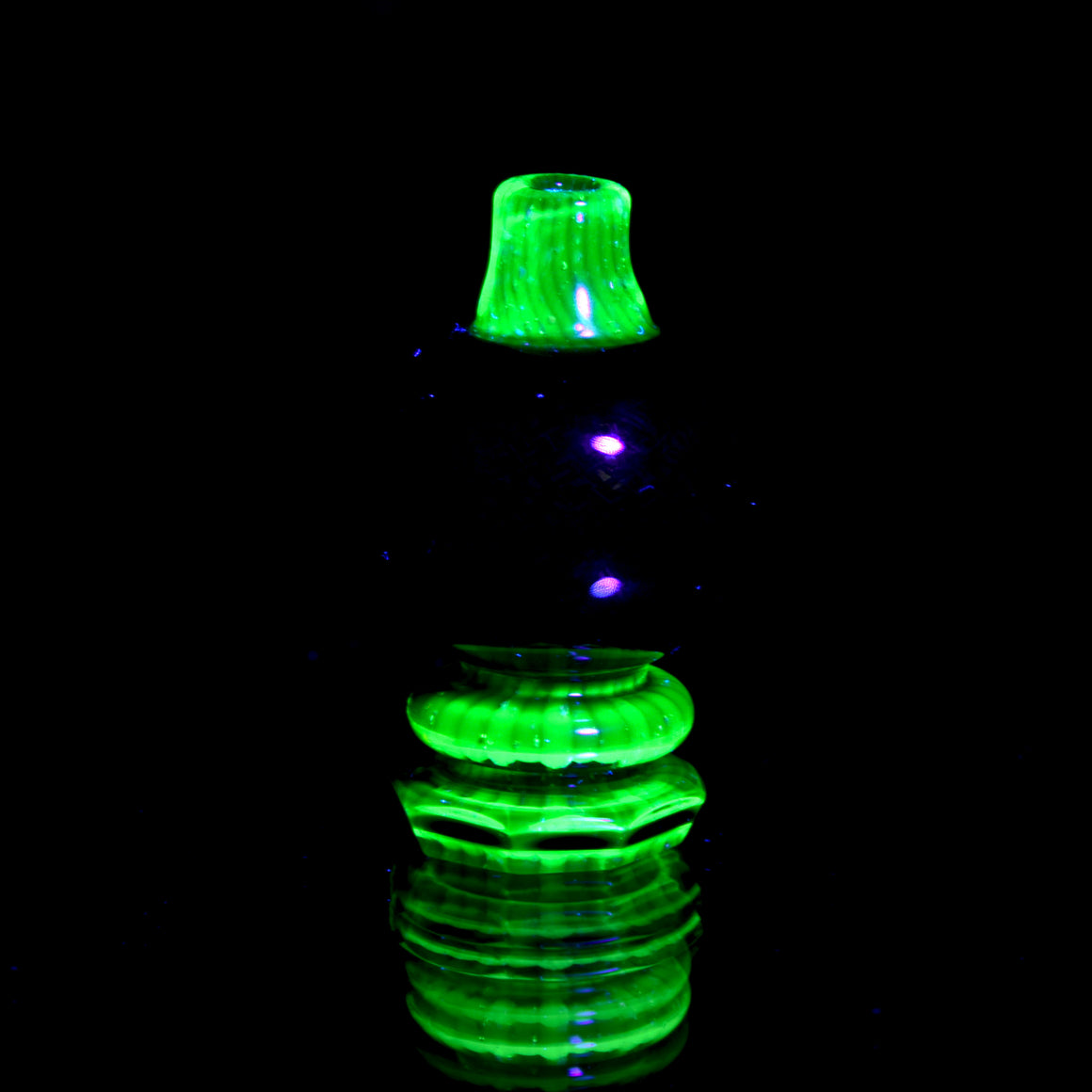 Faceted UV Reactive Crushed Opal Bubble Cap - Heady Taco