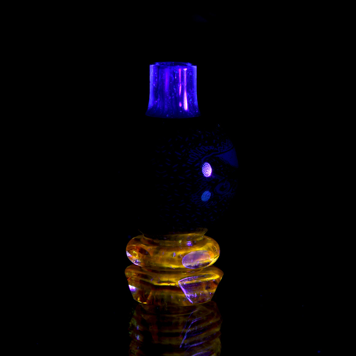 Faceted UV Reactive Crushed Opal Bubble Cap - Heady Taco