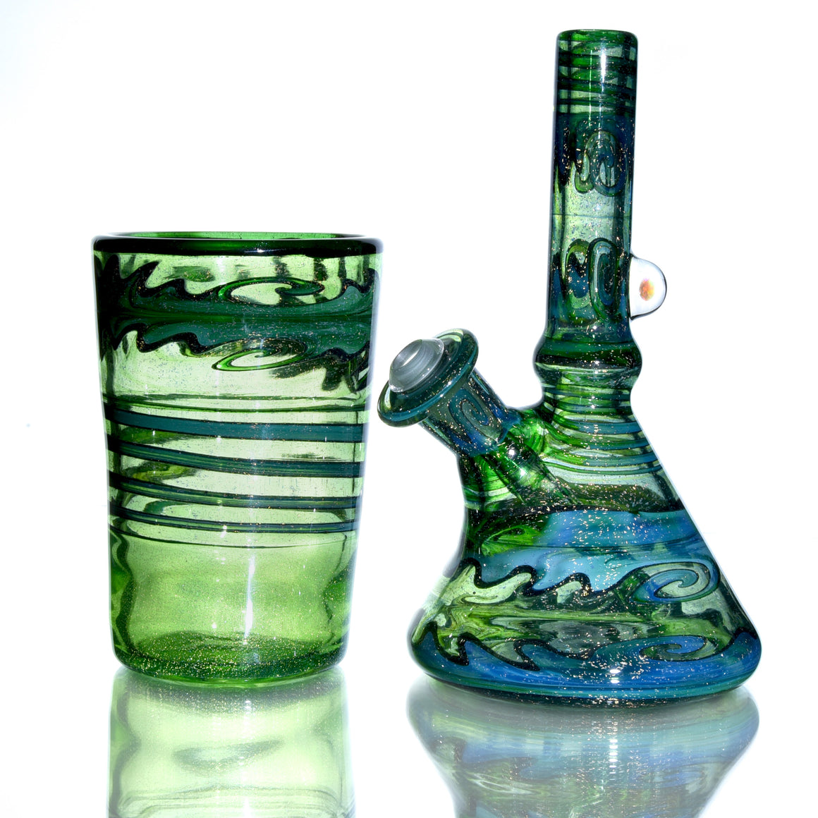 Full Green Dichro Mini-tube w/ Removeable Downstem - 10mm Female