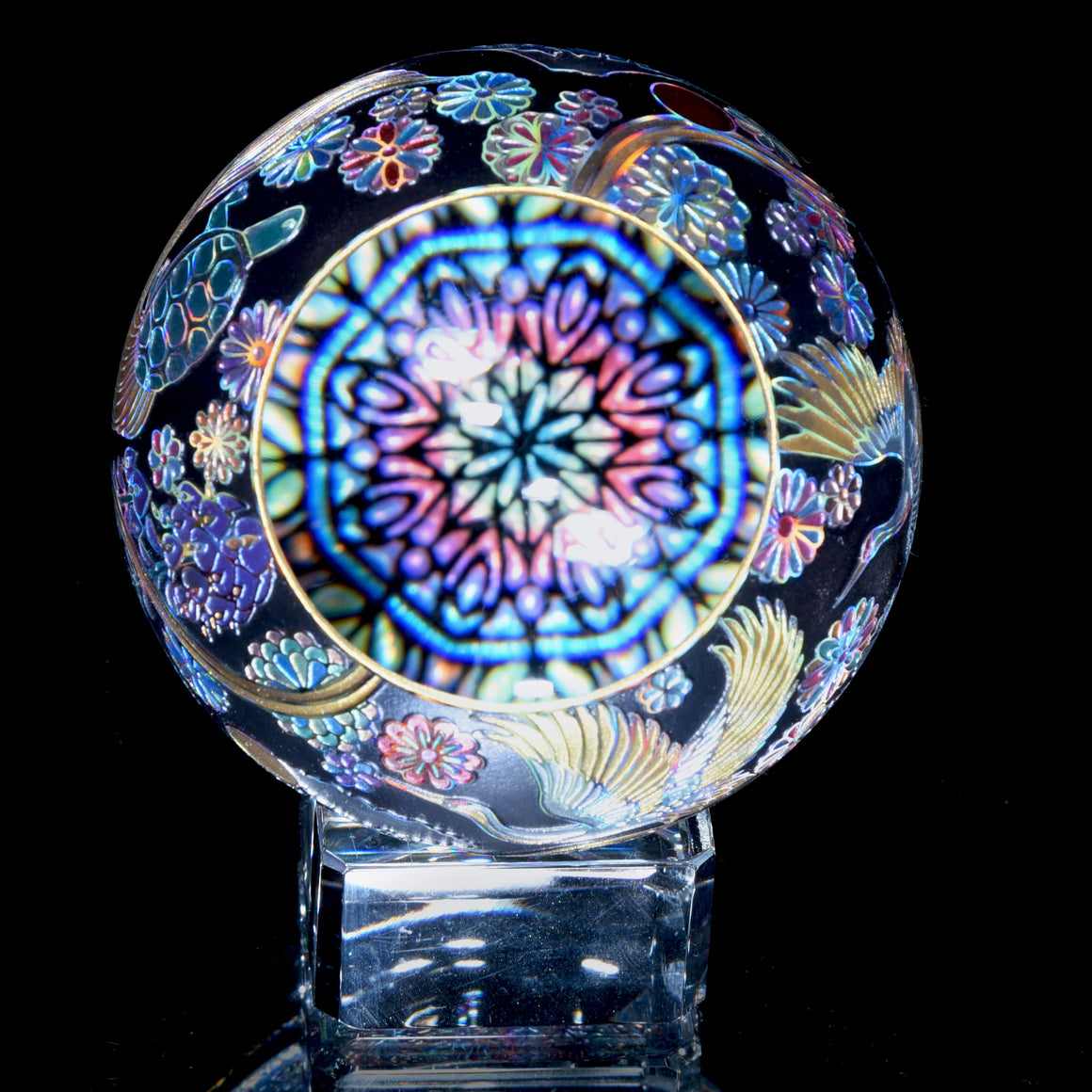 "Flowers Blooming Beyond" Kaleidoscope Marble (Borosilicate) - ~2.7"