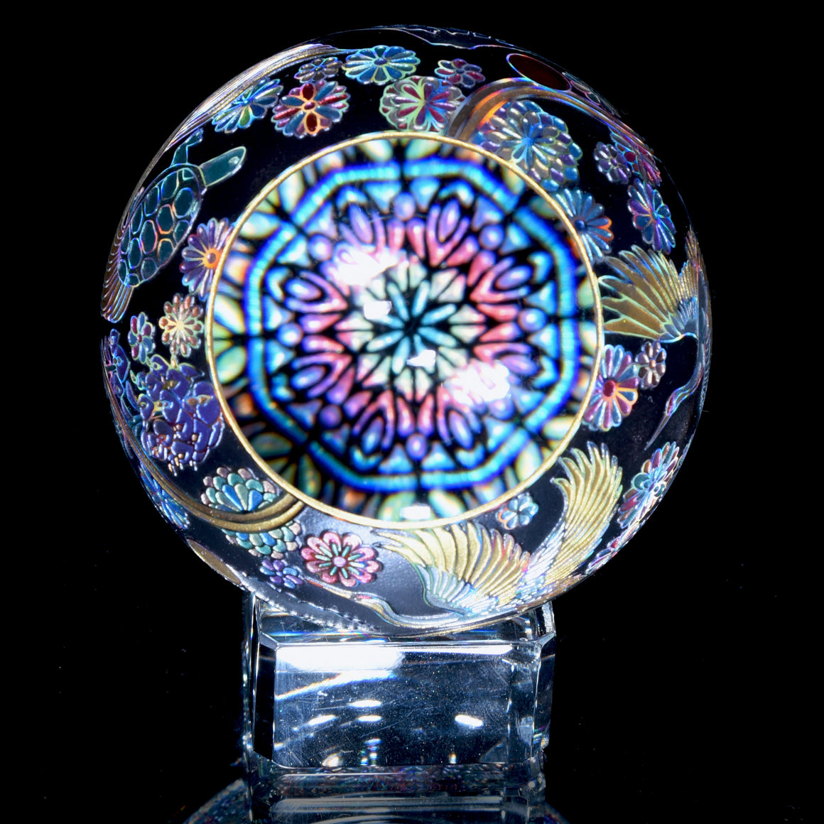 "Flowers Blooming Beyond" Kaleidoscope Marble (Borosilicate) - ~2.7"