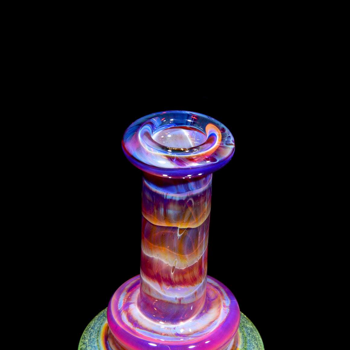 Floating Dewaar Bell Recycler - CFL Sunset Slyme/Amber Purple - 10mm Female