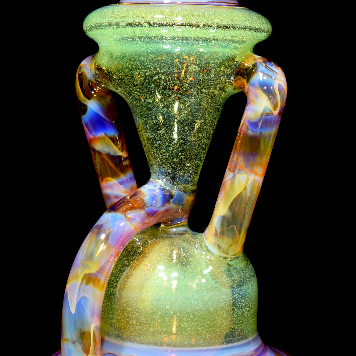 Floating Dewaar Bell Recycler - CFL Sunset Slyme/Amber Purple - 10mm Female