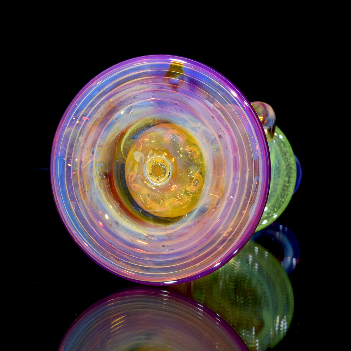 Floating Dewaar Bell Recycler - CFL Sunset Slyme/Amber Purple - 10mm Female