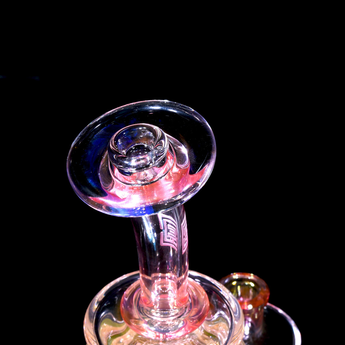 Fumed "Elementum" Double-Wall Channel Perc Rig - Flower of Life - 14mm Female