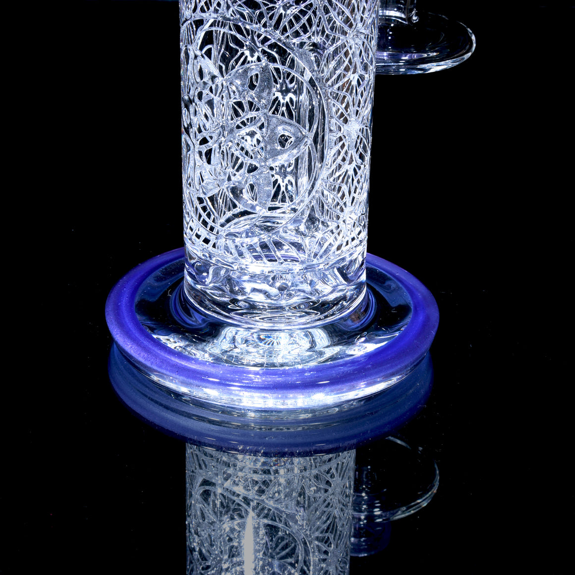 Fully-accented "Elementum" Double-Wall Channel Perc Rig - Purple - 14mm Female