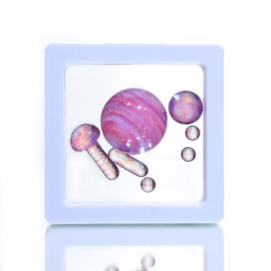 Heady 7-piece Opal Slurper Set - Crushed Opal Karmaline over Ghost