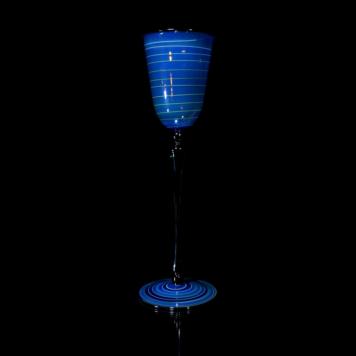 Fumed Swirly Blue/Green Goblet