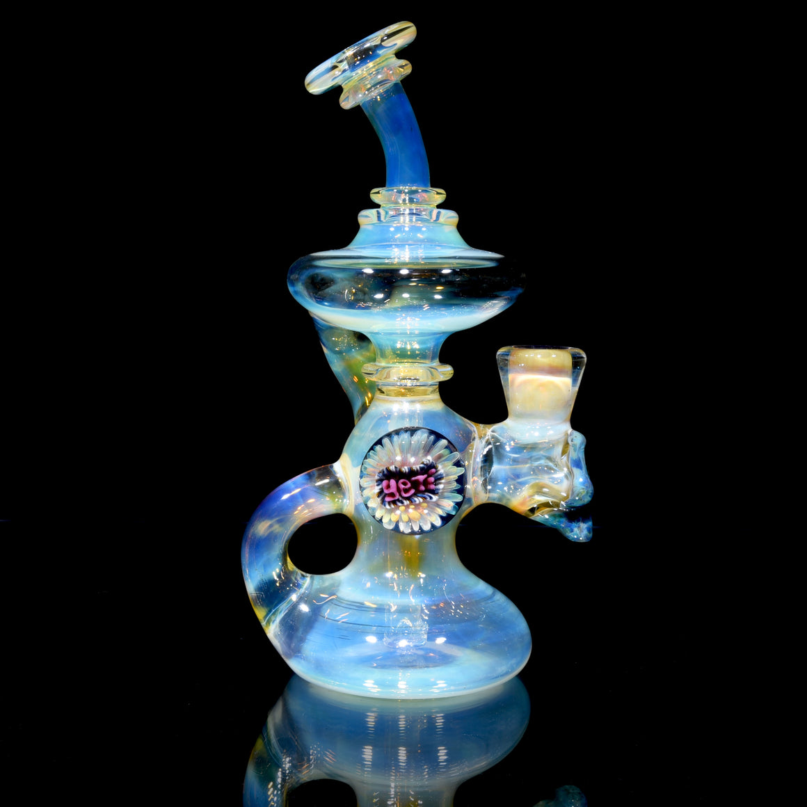 Fully-fumed Single Uptake Klein Recycler w/ Sculpted Skull Joint - 14mm Female