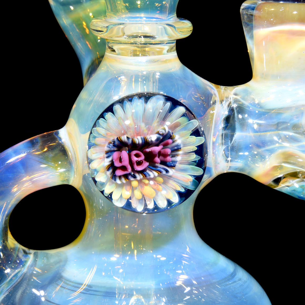 Fully-fumed Single Uptake Klein Recycler w/ Sculpted Skull Joint - 14mm Female