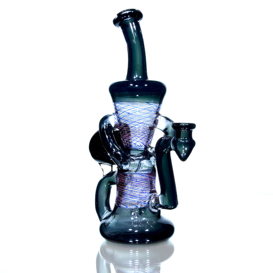 Double-uptake Floating Recycler - Grey/Blue & Red Reti - 10mm Female