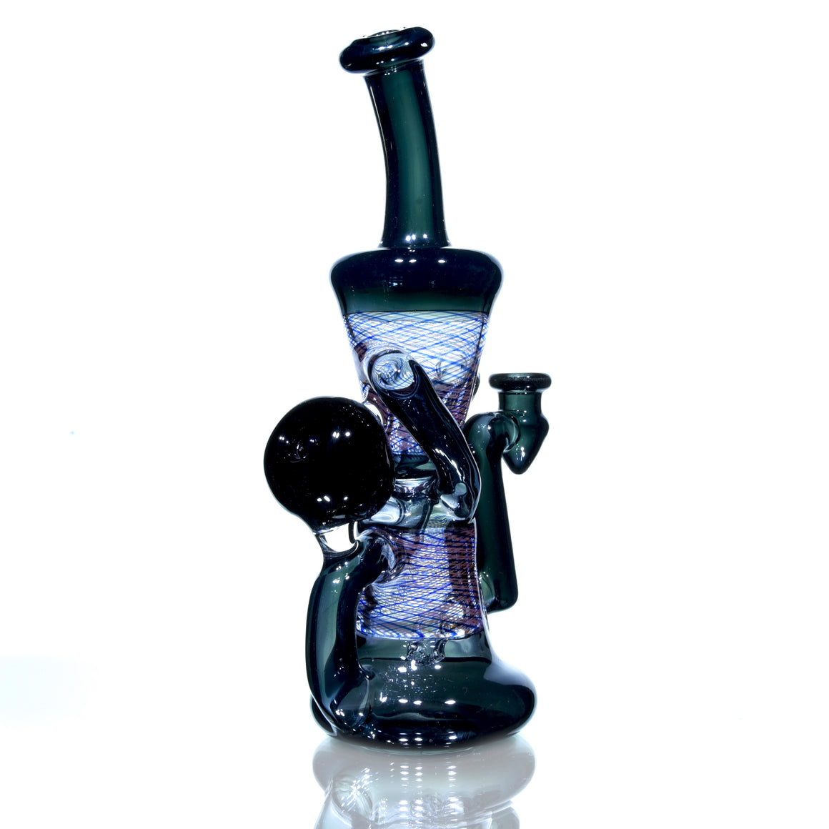 Double-uptake Floating Recycler - Grey/Blue & Red Reti - 10mm Female