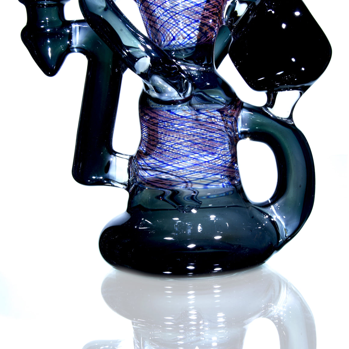 Double-uptake Floating Recycler - Grey/Blue & Red Reti - 10mm Female