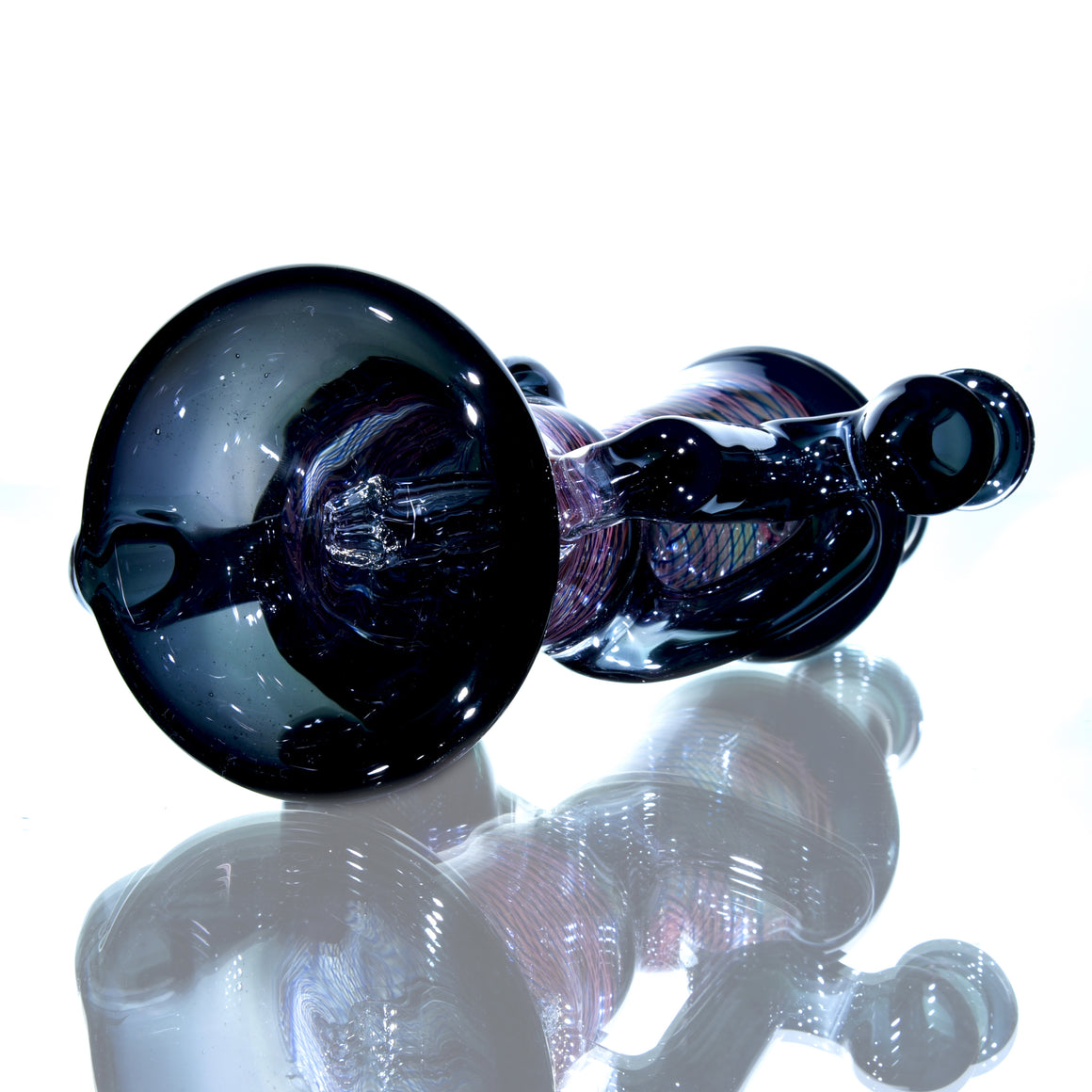 Double-uptake Floating Recycler - Grey/Blue & Red Reti - 10mm Female