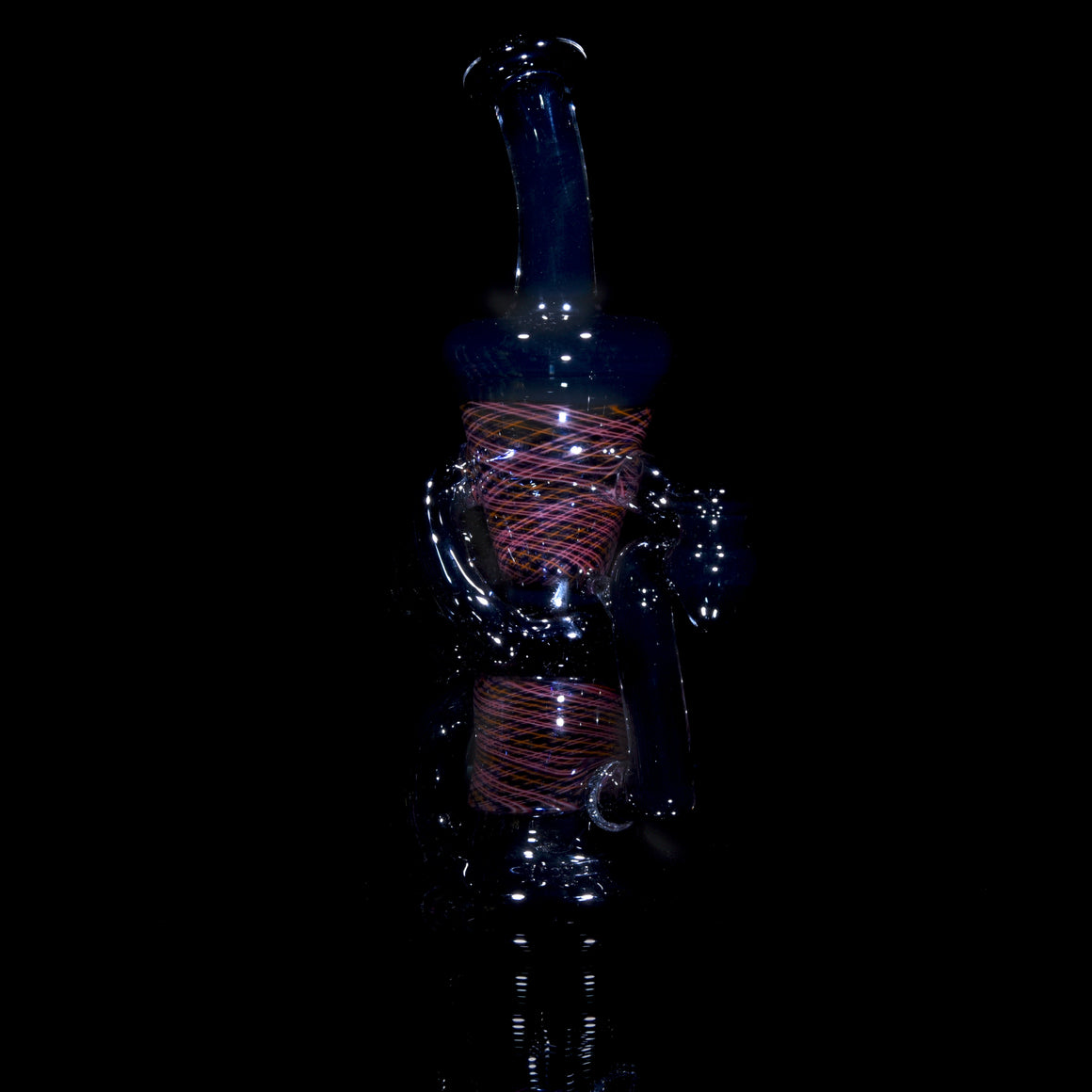 Double-uptake Floating Recycler - Grey/Blue & Red Reti - 10mm Female