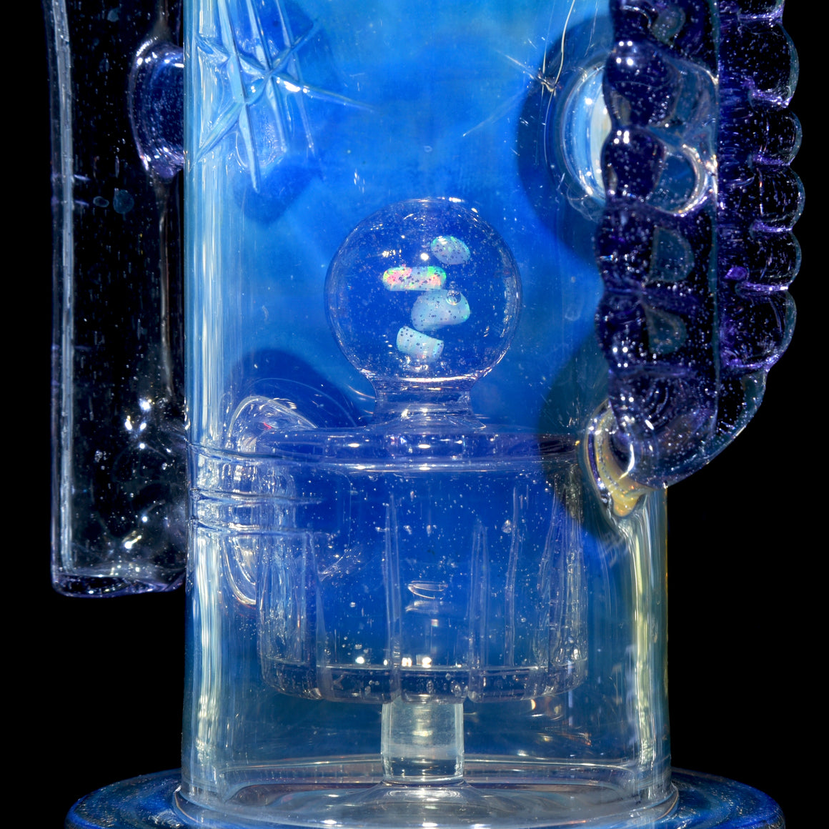 Fully-worked Straight Shredder - CFL Parallax/Blue Stardust - 14mm Female
