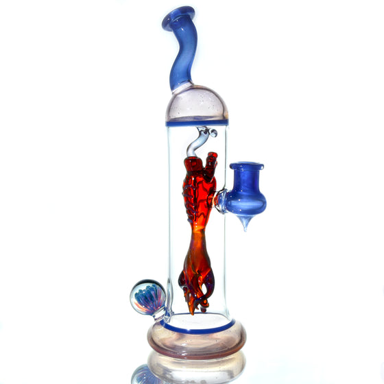 Worked Heartseed Specimen Rig - Satin Blue - 10mm Female