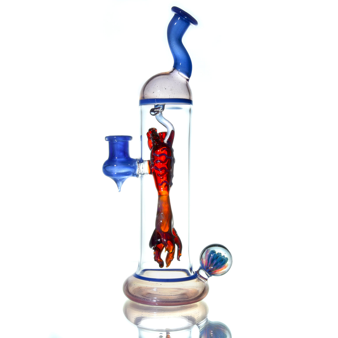 Worked Heartseed Specimen Rig - Satin Blue - 10mm Female