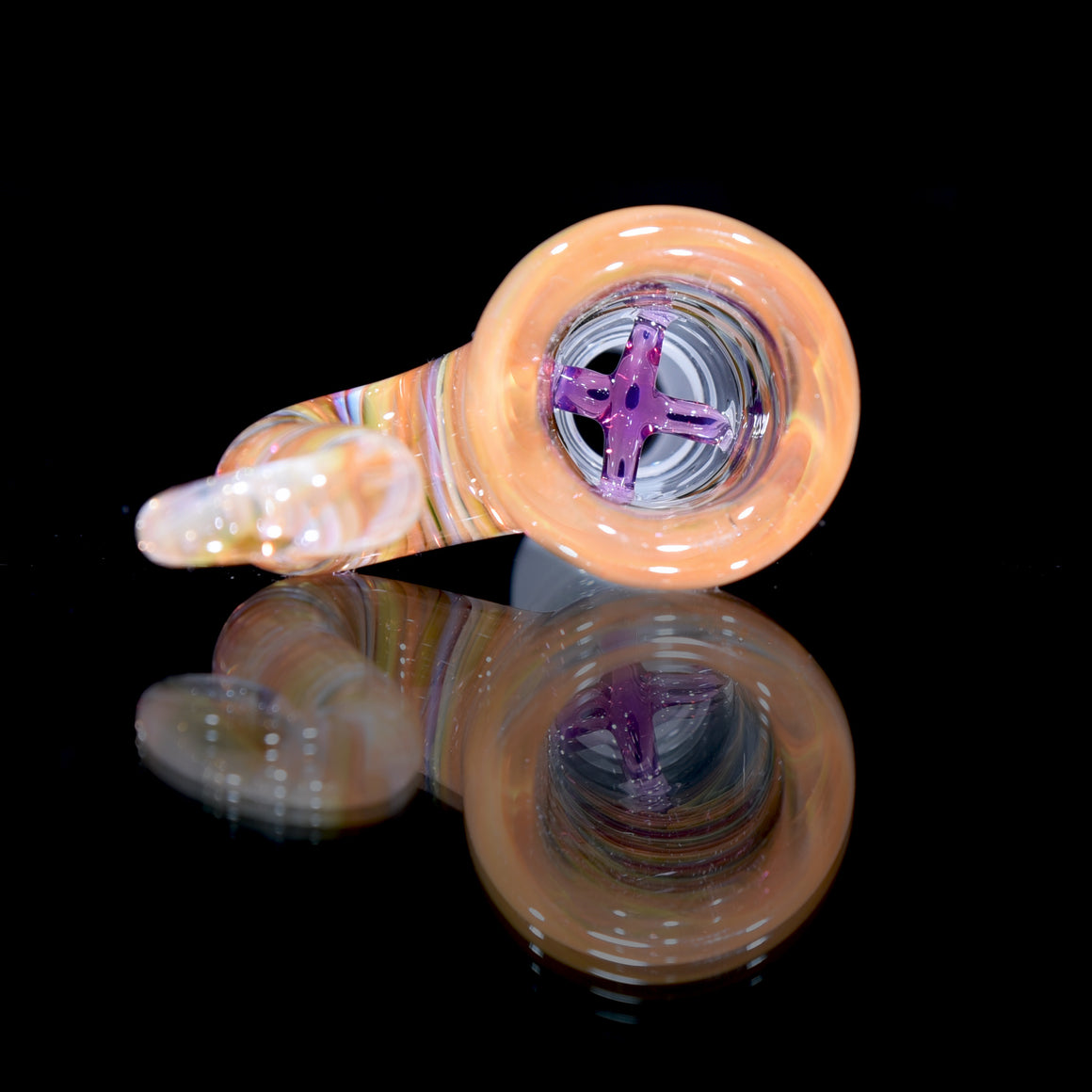 Fumed 4-hole Horned Slide - 14mm