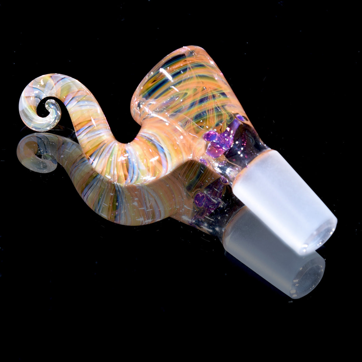 Fumed 4-hole Horned Slide - 14mm