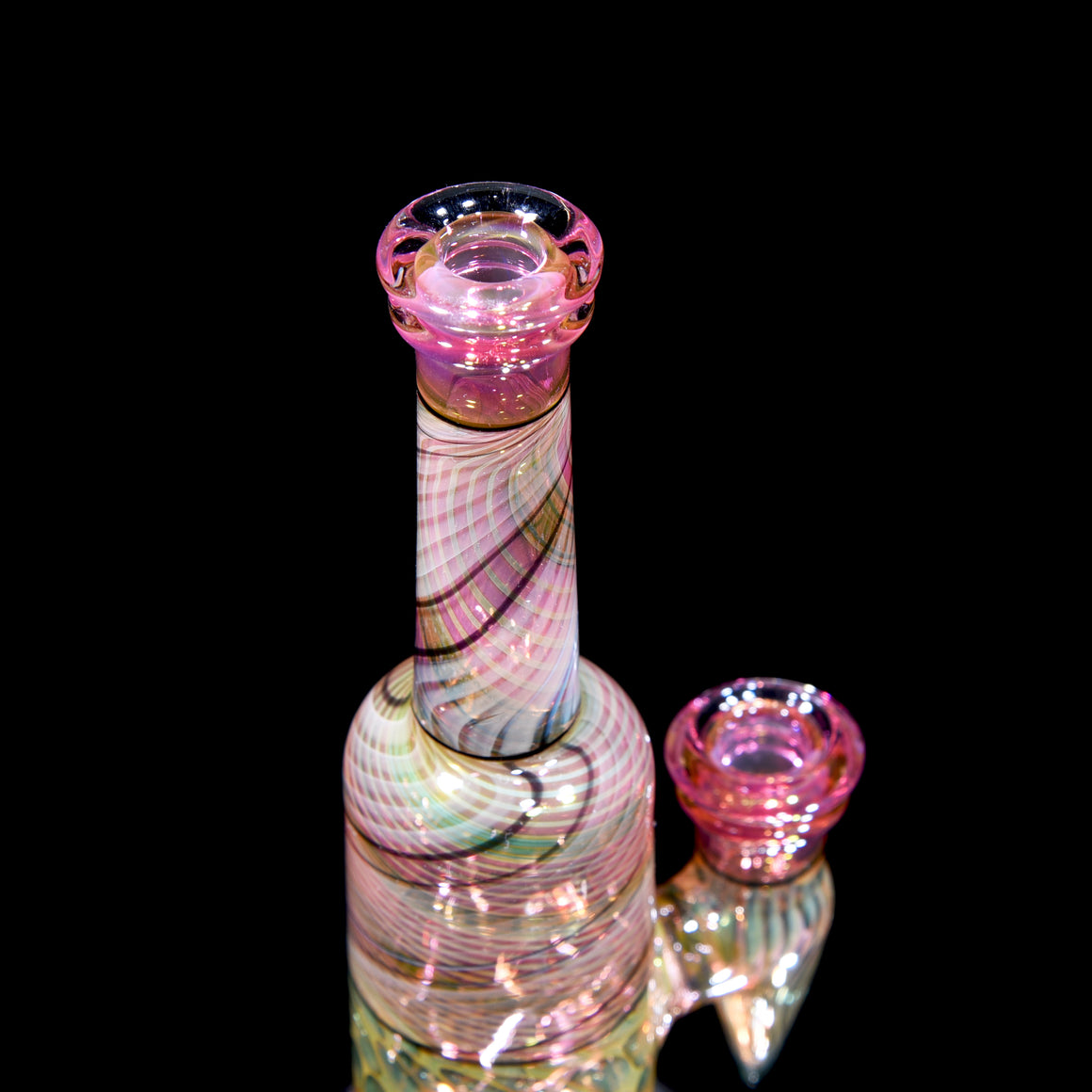 Gold & Silver Fume Honeycomb Rocket Bottle Rig- 10mm Female